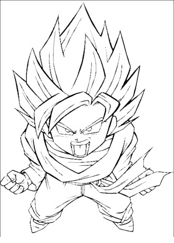 Goku para colorear ~ 4 Dibujo