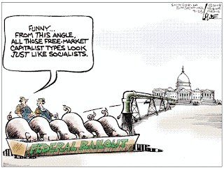 Cartoon: Capitalists look just like socialists when they take government handouts