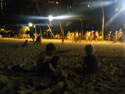 night at the beach