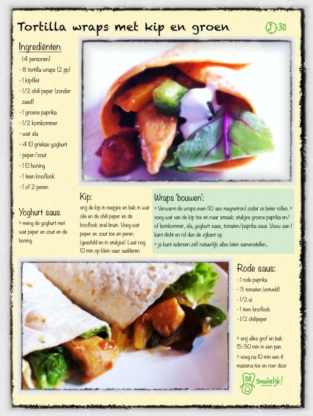 Food & More Tortilla wraps met kip en groen