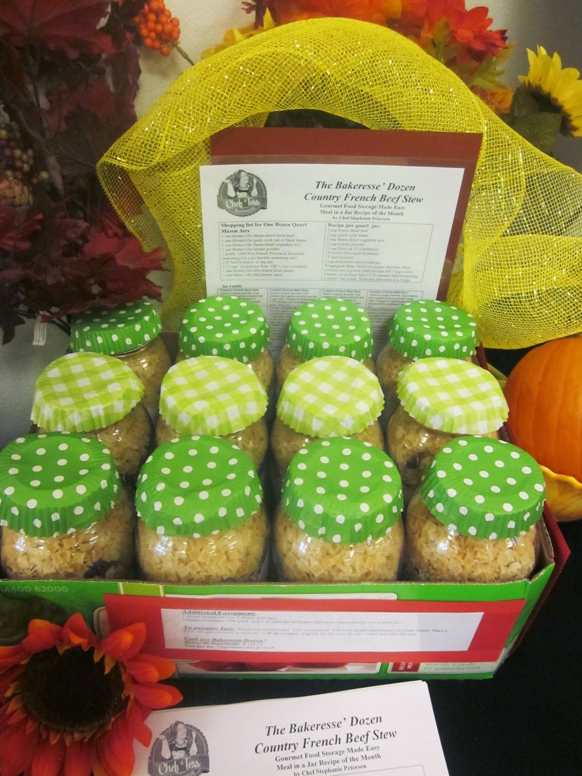 Chef Tess Bakeresse Bakeresse Dozen Meals in a Jar for November