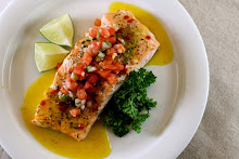 Roasted Salmon with an Orange-Lime Curry Sauce