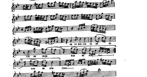 Aşkımın ilk baharı ilk heyecanım benim Notalar Sözleri