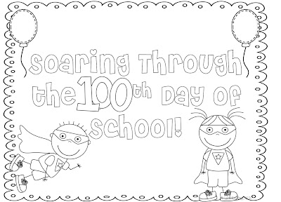 it is a superhero coloring page that im going to have my students do as morning work on the 100th day of school - 100th Day Of School Coloring Pages it is a superhero coloring page that im going to have my students do as morning work on the 100th day of school - 100th Day Of School Coloring Pages