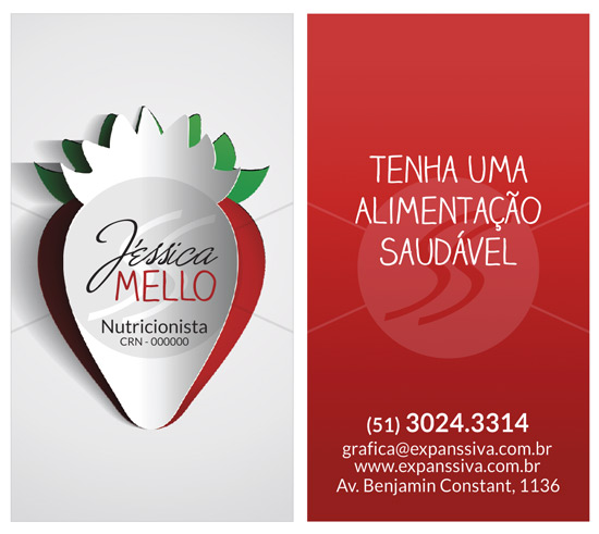 cartões de visita de nutricionistas gráfica expanssiva
