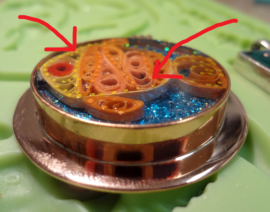 Resin Crafts Quilling Encased in Jewelry Resin