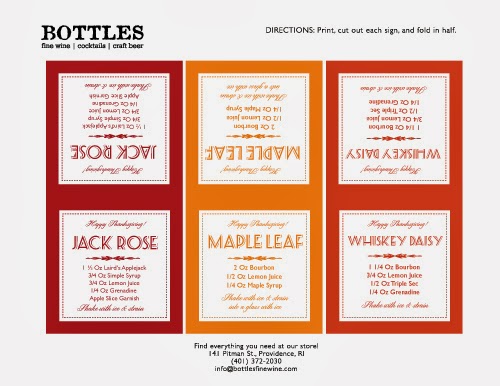 free printable cocktail recipe signs