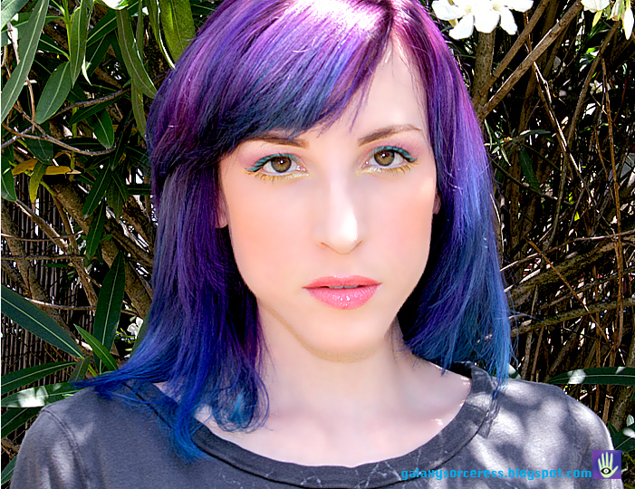 blue on purple hair