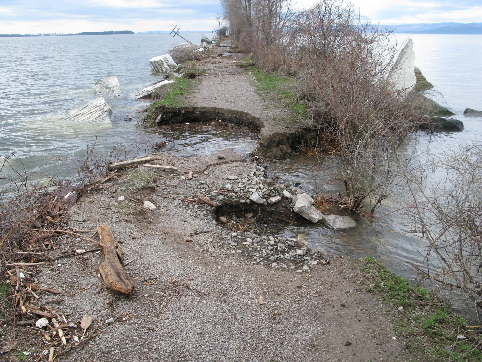 One Vermont Perspective Major Erosion Malletts Bay Causeway, South Hero