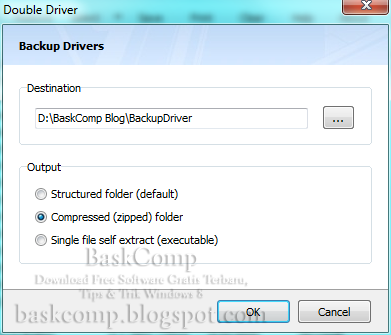 Jendela yang muncul saat akan melakukan proses backup