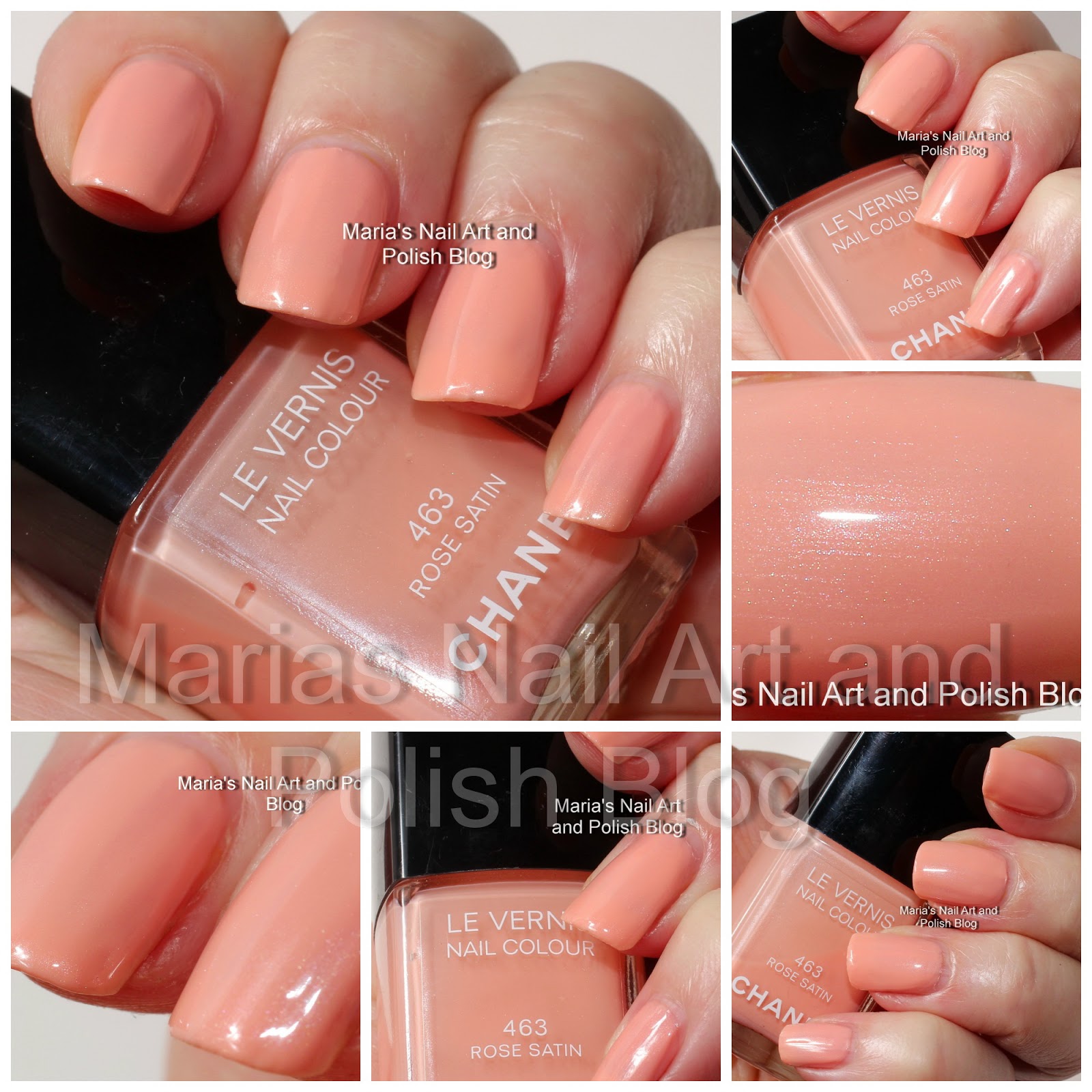 Marias Nail Art and Polish Blog: Chanel Rose Satin 463, Aurora Blues Accent  coll. swatches