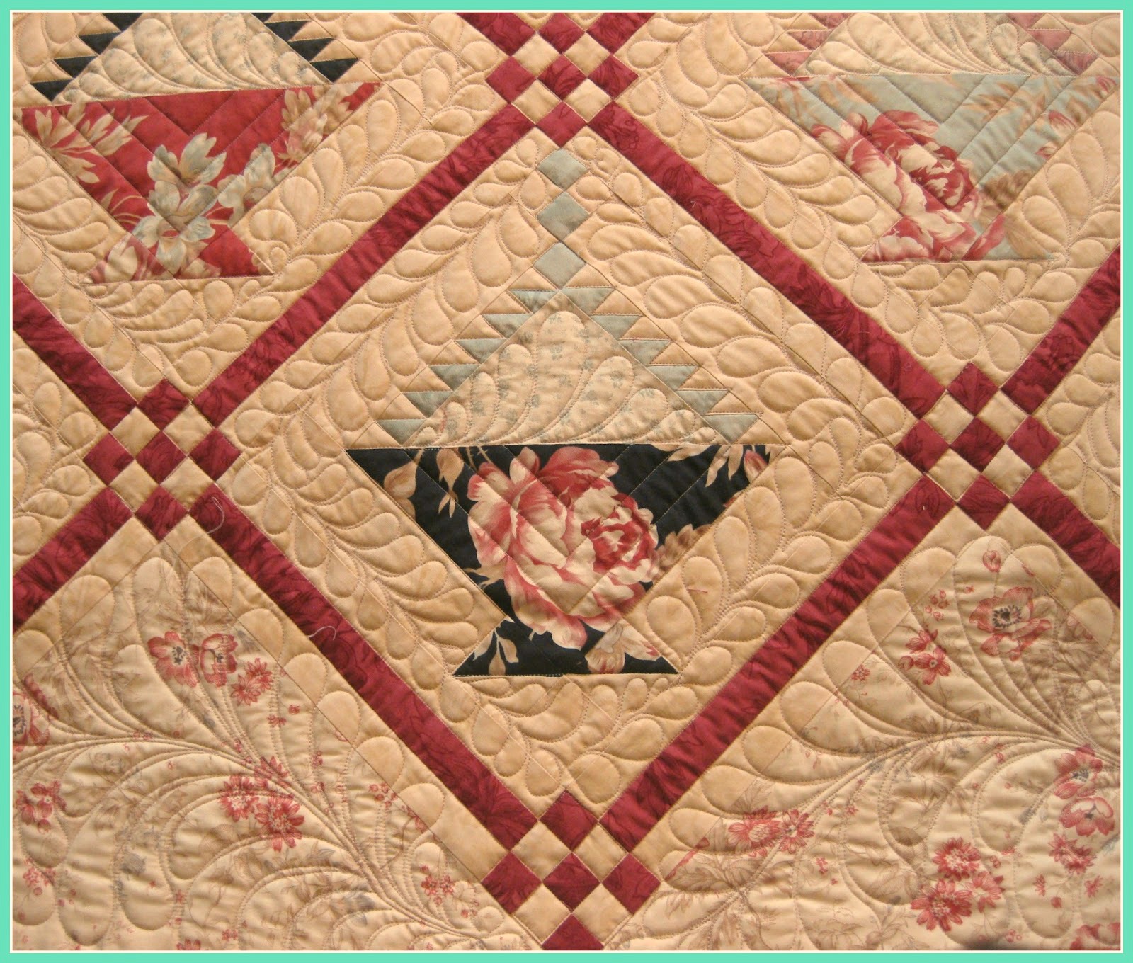 T. in the Burg Hanging Basket Quilt Still on a Roll