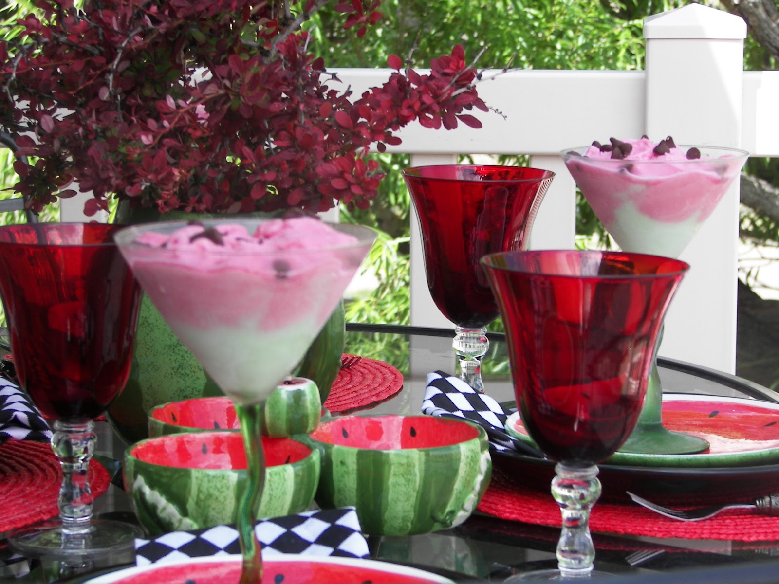 Red Couch Recipes "Watermelon" Sherbet Dessert
