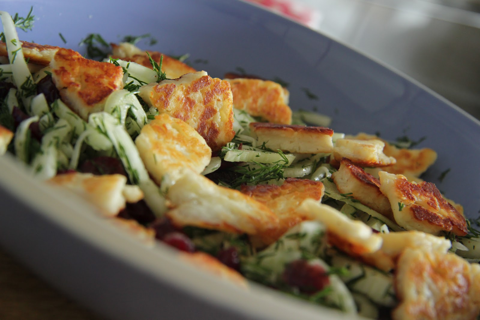 My journey to thin. Fennel and halloumi salad.