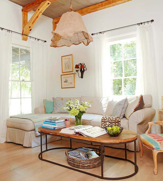 Modern Furniture: 2013 Country Living Room Decorating Ideas from BHG