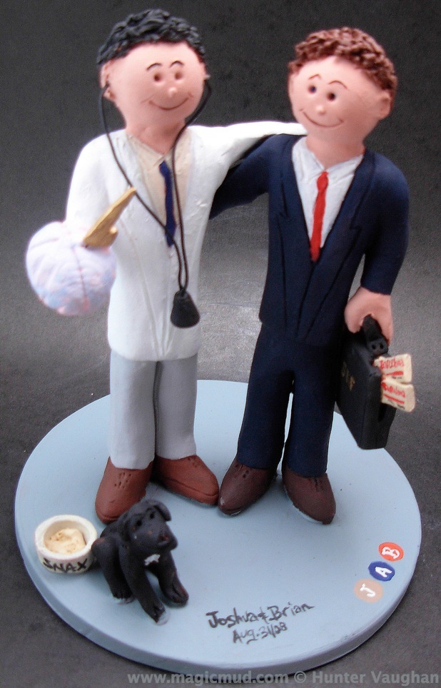 this wedding cake topper was created for a neurologist and his stock 