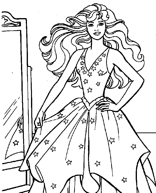 barbie coloring pages free