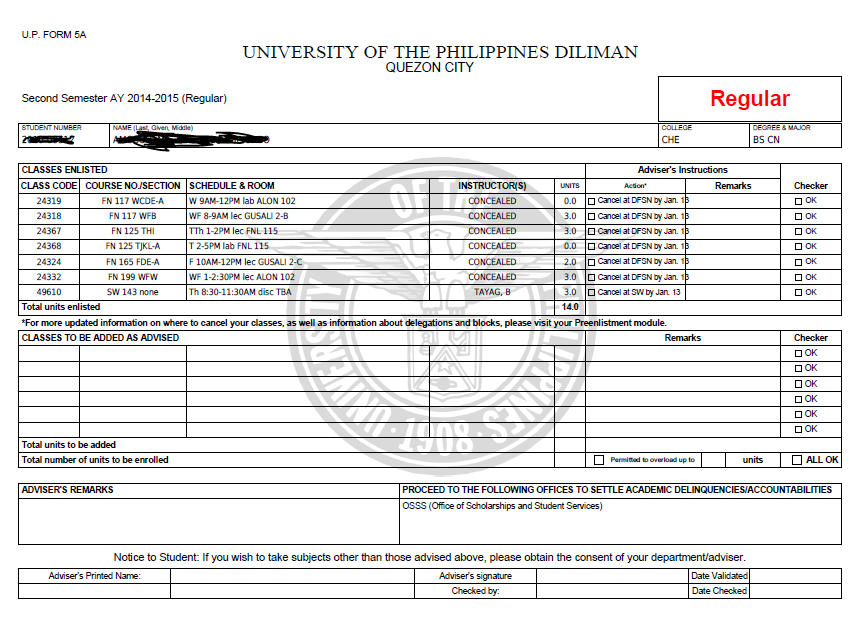 Enrollment in UP Diliman (UPDATED 2016) Let