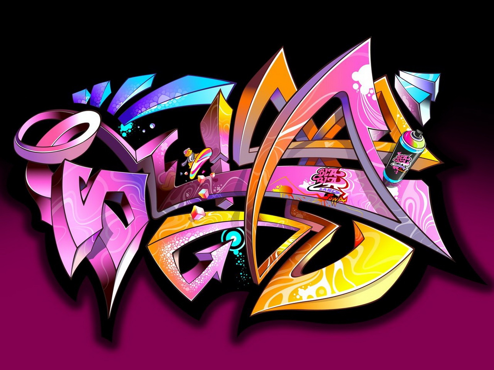 Grafity 3d Say Love With Graffiti Alphabet Letters
