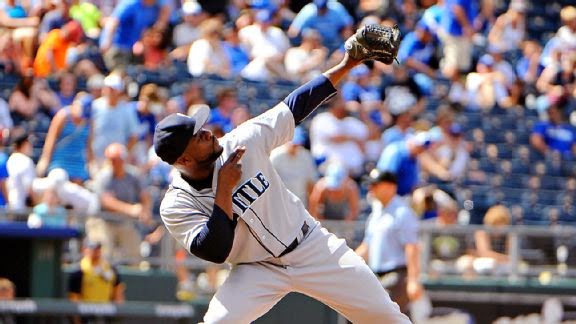 Fernando Rodney se molesta con Albert Pujols y Mike Trout.