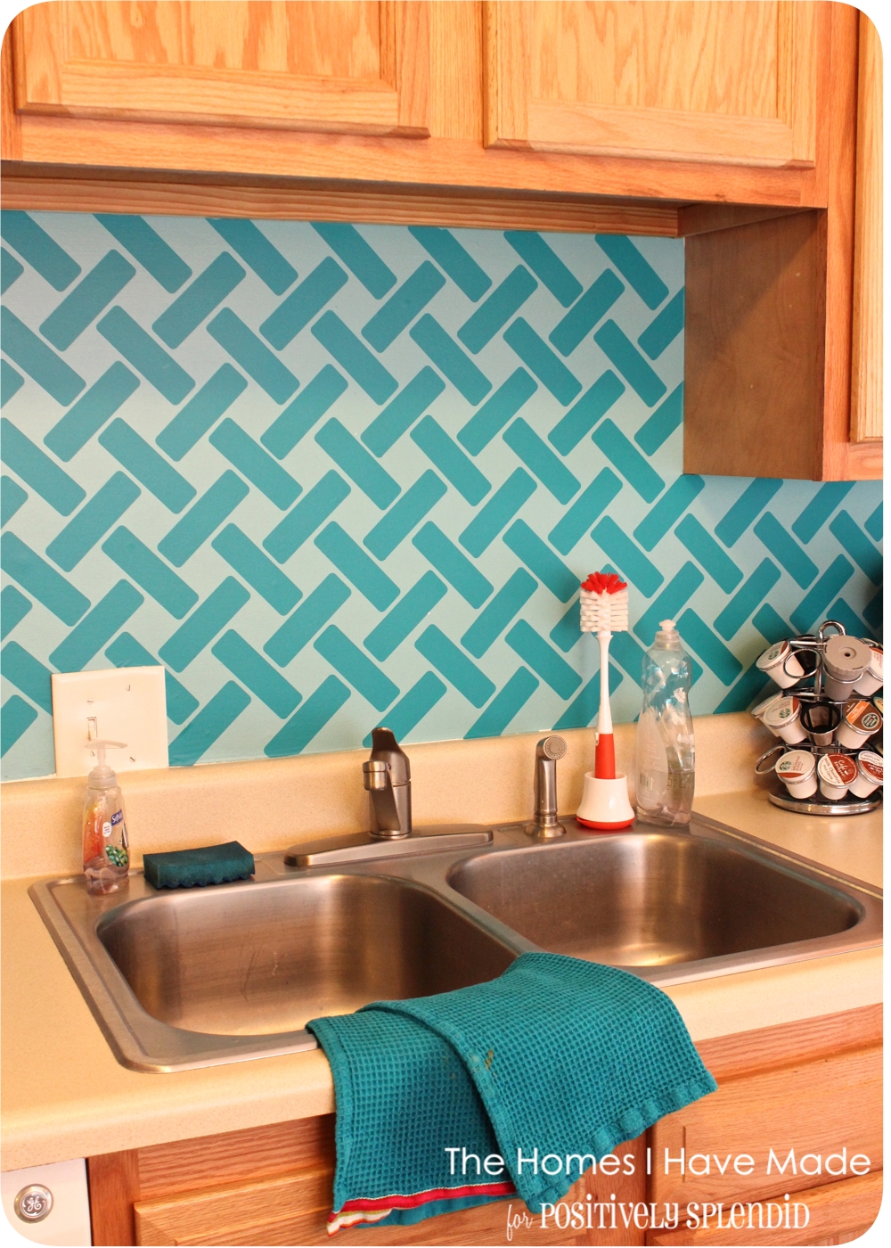 Cross hatch vinyl tile backsplash positively splendid {crafts ...