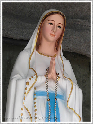 Nov 10 2015 - the statue of Our Lady of Fatima (Virgin Mary) that's placed centrally in the grotto