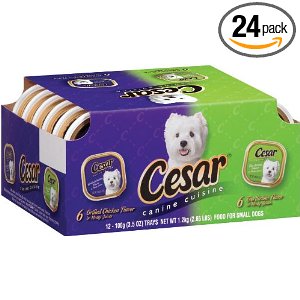 Cesar Canine Cuisine Variety Pack (Top Sirloin, Grilled Chicken) for Small Dogs, 3.5-Ounce Trays (Pack of 24)-Cesar
