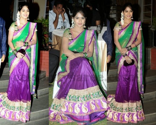 Madhumitha Purple Half Saree
