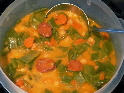 Potaje De Judías Verdes Con Garbanzos