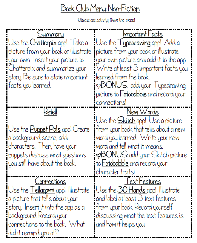 Jennifer's Teaching Tools iPad Power with Menus!