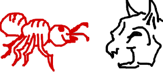 Рисунок пантеры и муравья на скорую руку