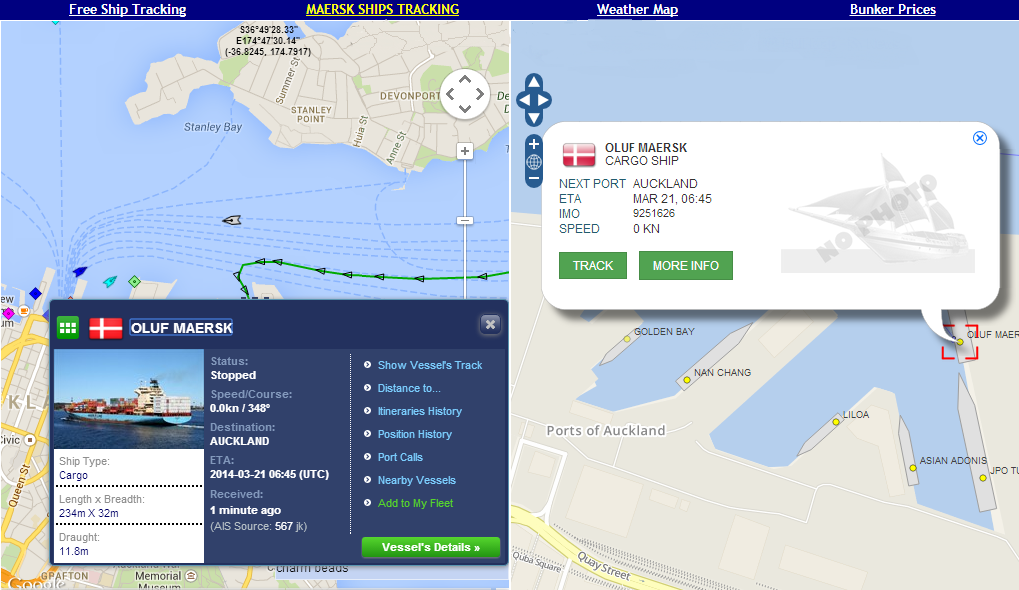vessel tracking container number
