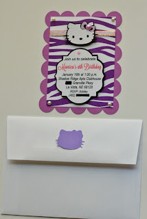 hello kitty purple zebra sadari birthday invitation theme