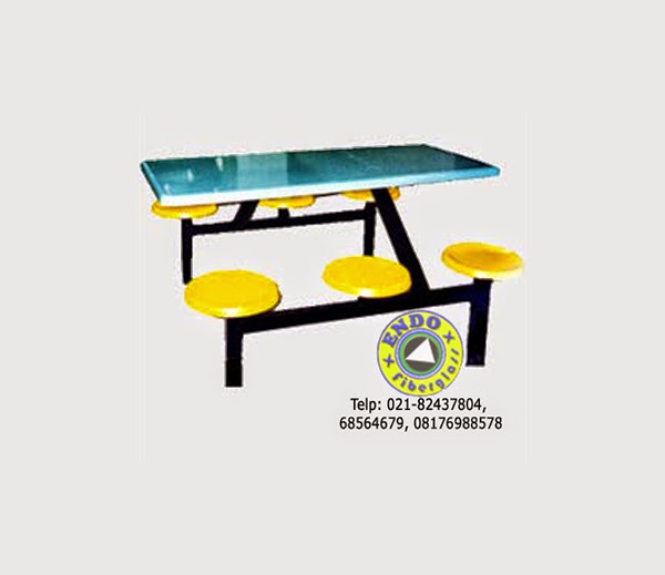Kursi dan meja fiberglass untuk cafe dan food court