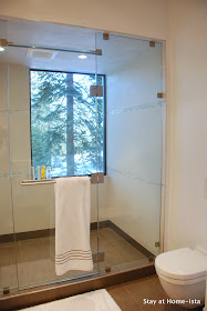 modern bathroom with window in the shower