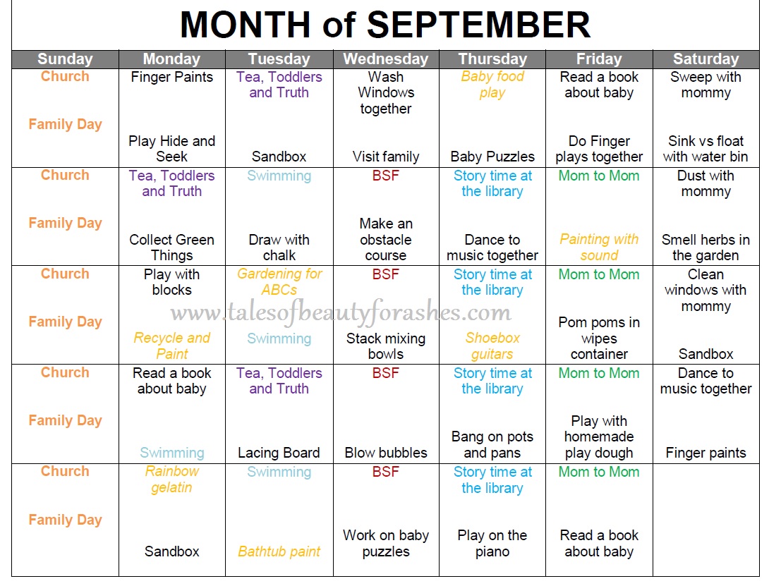 family cleaning schedule