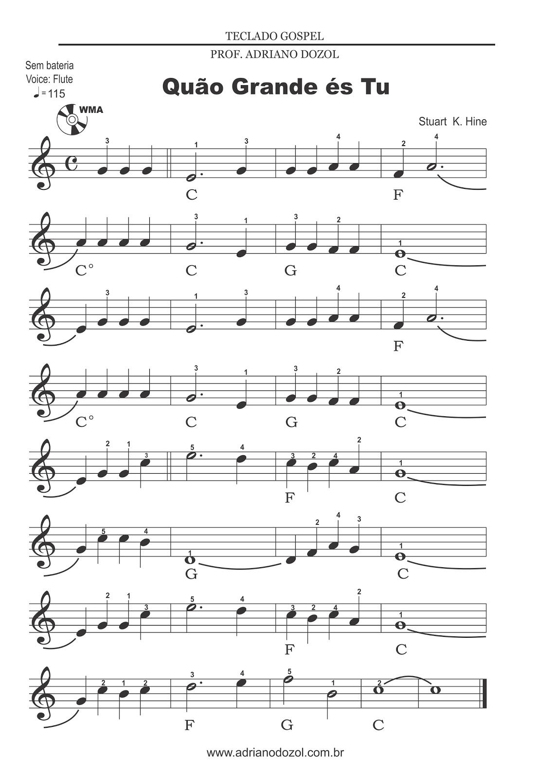 Adriano Dozol Dicas, Partituras e Vídeos Teclado Piano Quão