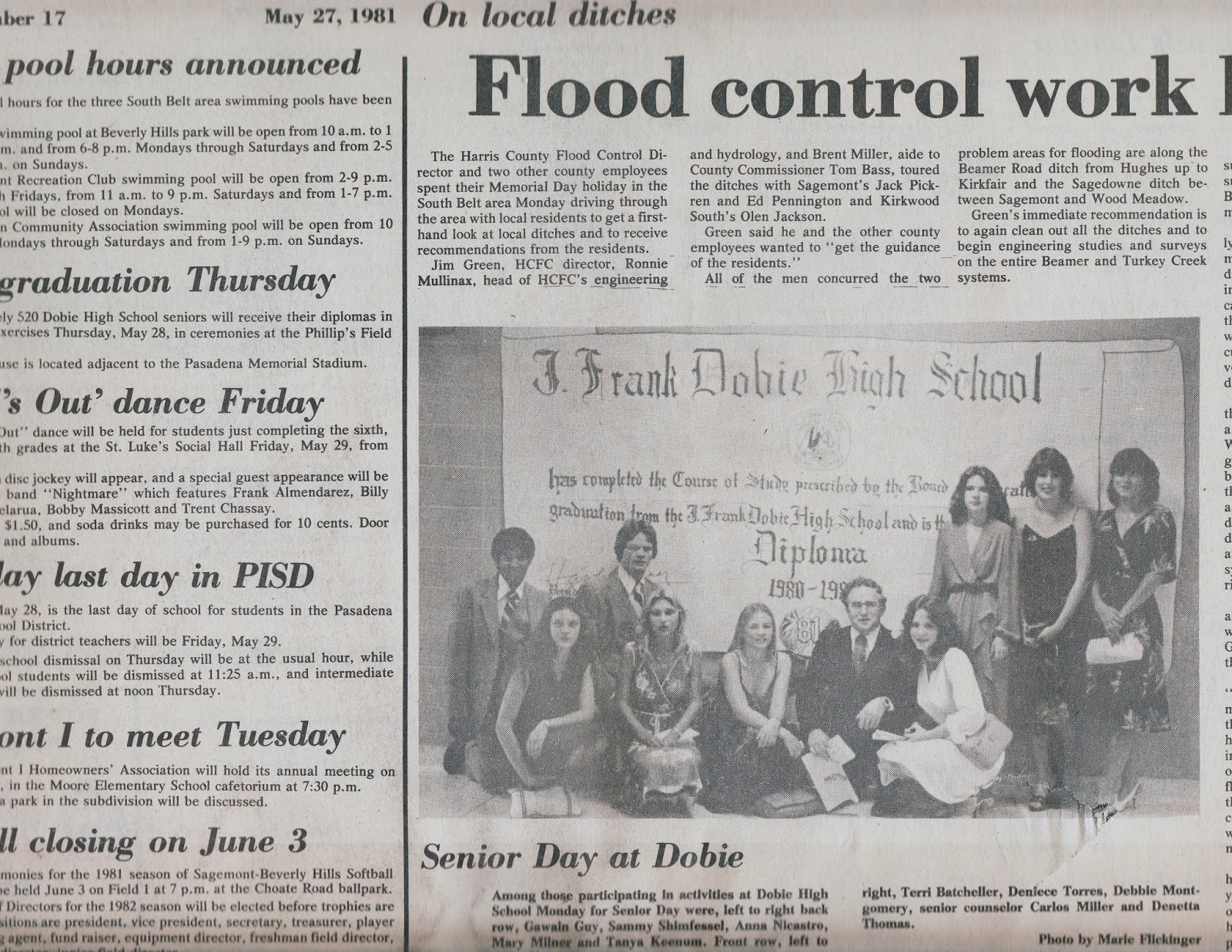 South Belt Houston Digital History Archive 1981 Senior Day at Dobie