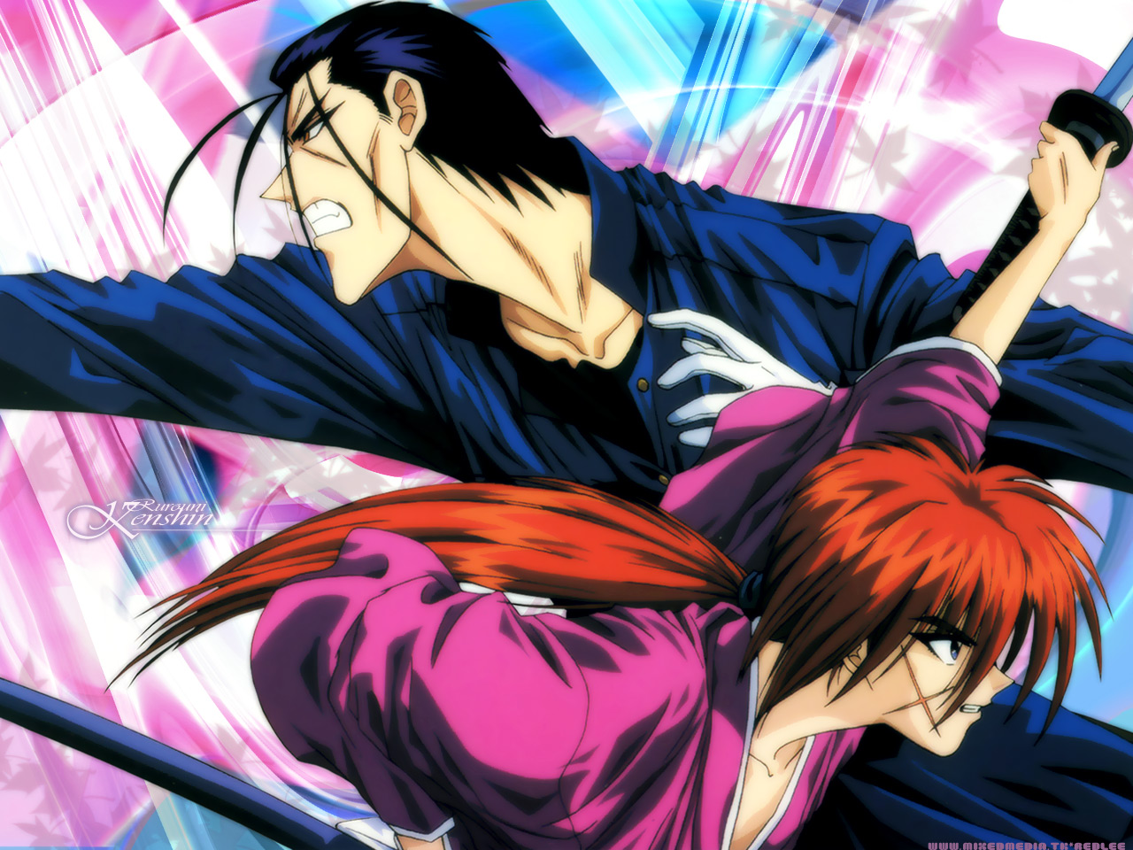 Rurouni Kenshin Konachan.com+-+15058+himura_kenshin+japanese_clothes+katana+rurouni_kenshin+saito_hajime+scar+sword+weapon