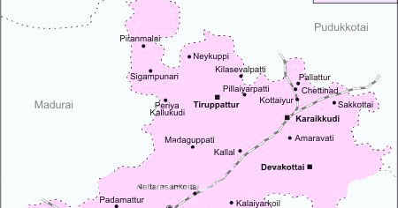 Tamil Nadu Sivaganga District Map Rail-Map-India: Sivaganga_Railway_Map