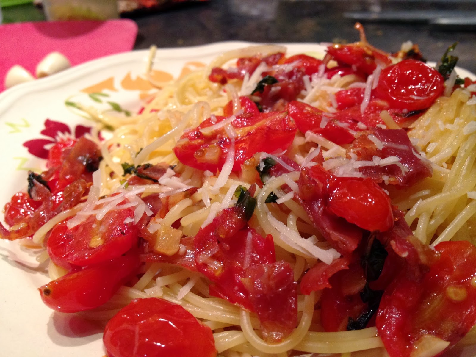Old Farmhouse Cooking Angel Hair Pasta with Cherry Tomatoes, Basil