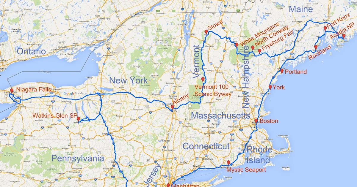 New York + New England 2015 Route