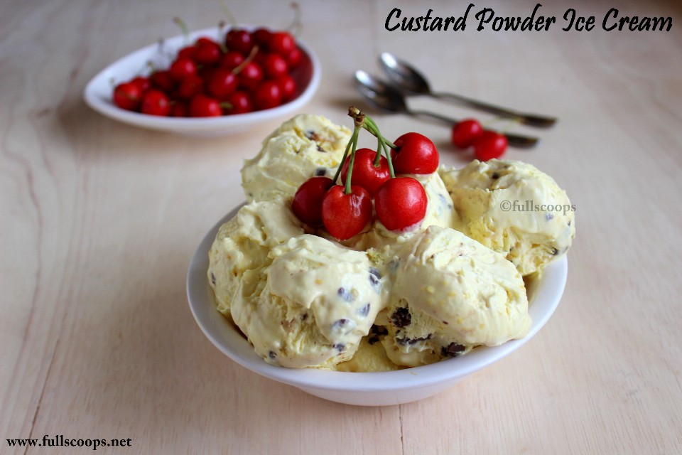 Custard Powder Ice Cream Easy Homemade Ice Cream Full Scoops A