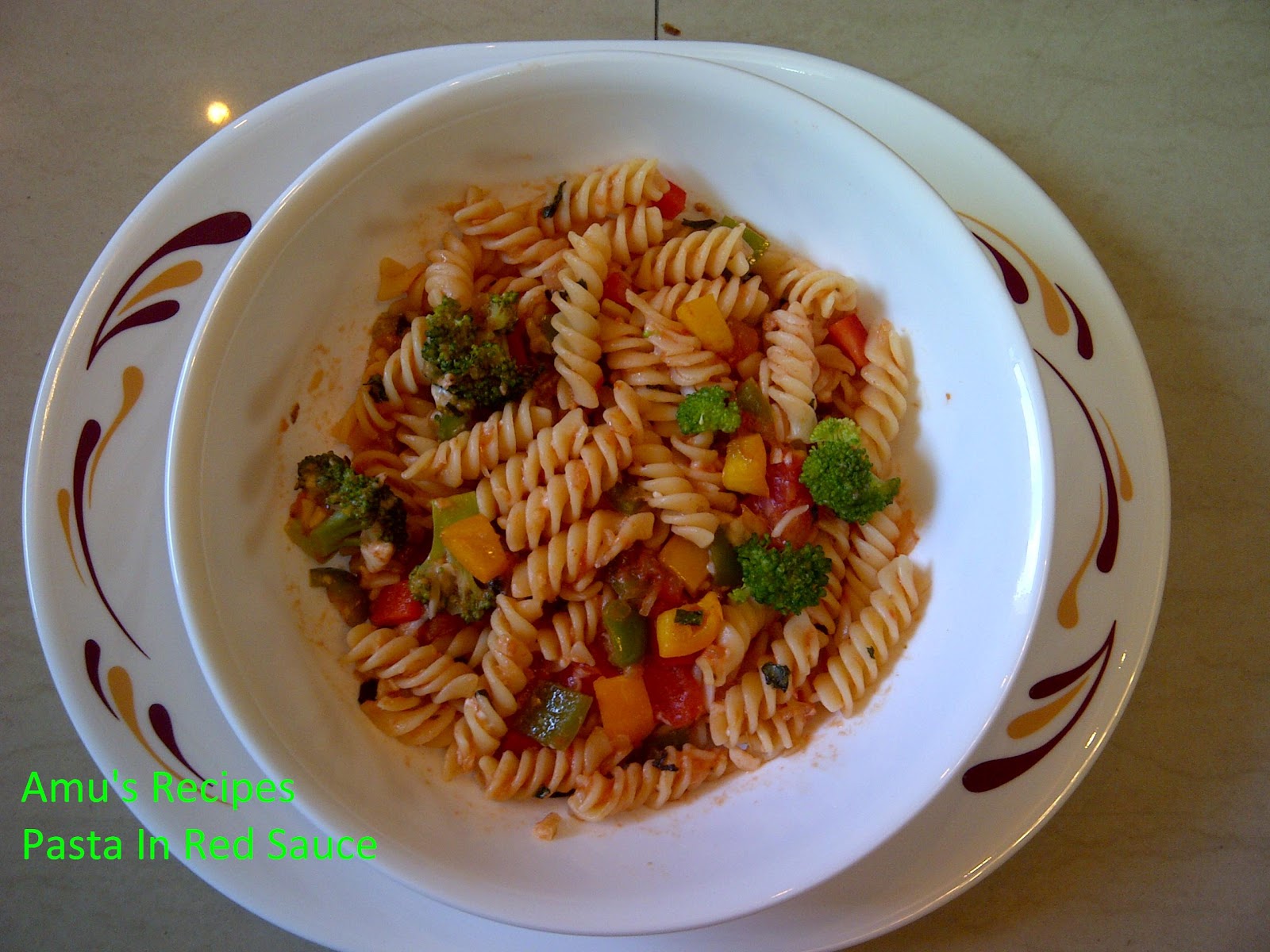AMU'S RECIPES: Pasta in Red Sauce