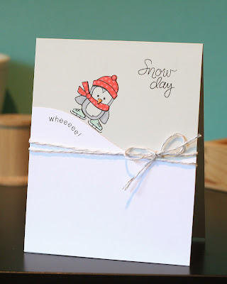 Snow Day Penguin Card by Ashely Marcu for Newton's Nook Designs