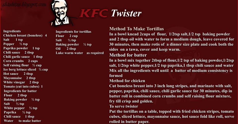 Shas 's delicious Bytes KFC twister