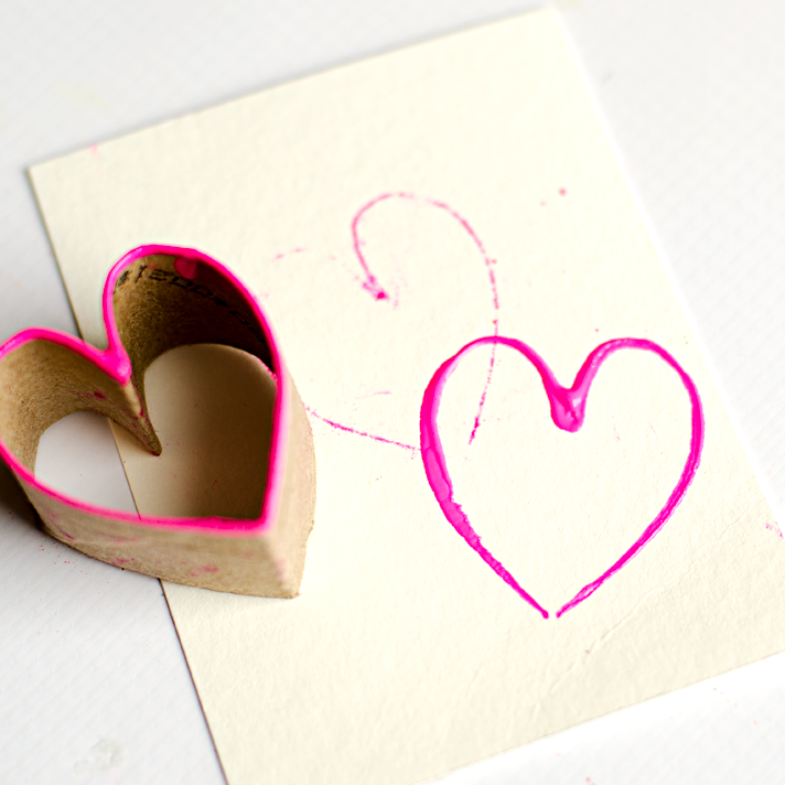 Valentine Stamping With Household Items Mixed Media Tutorial