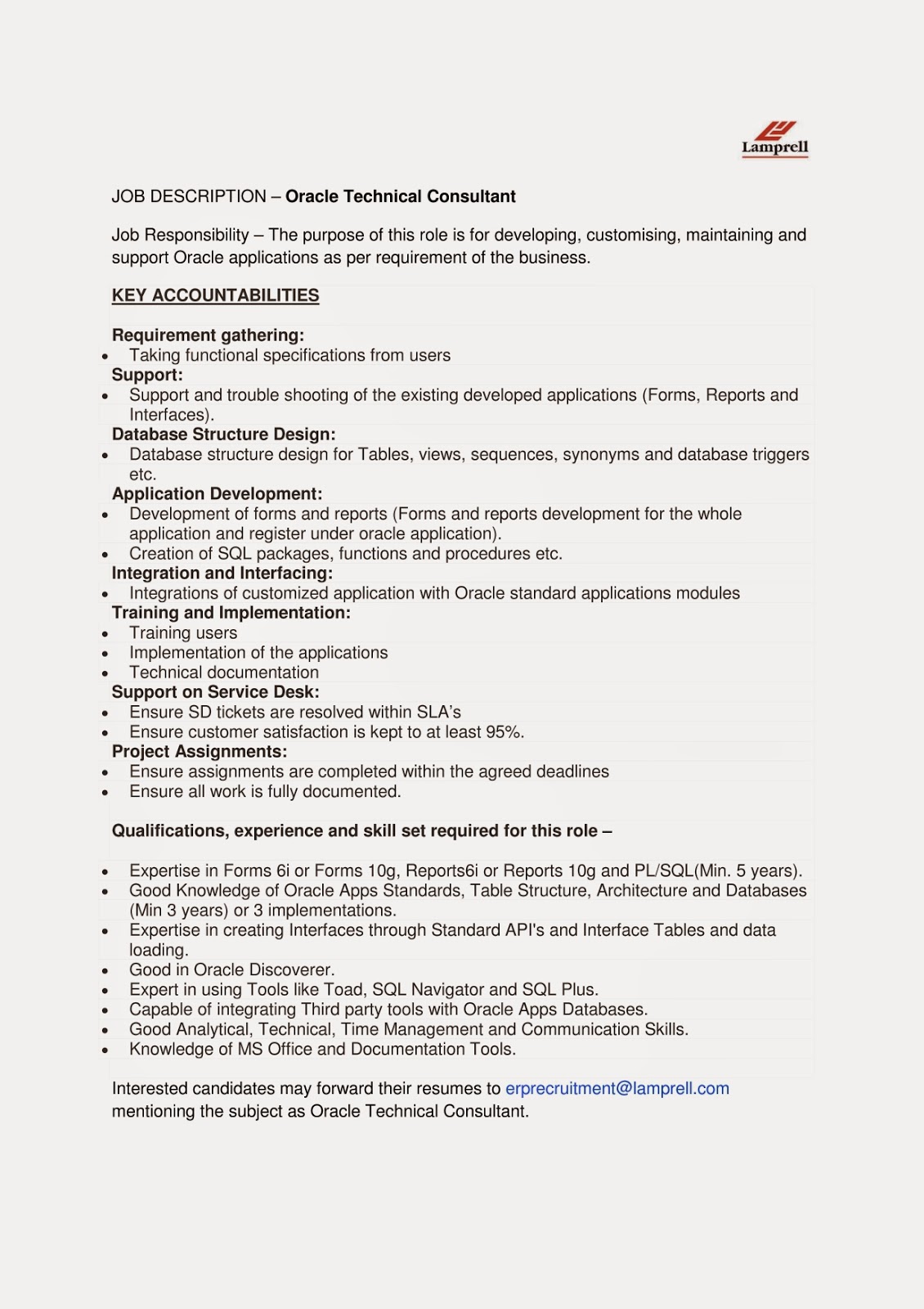 oracle technical consultant senior electrical engineer lead electrical engineer senior process engineer