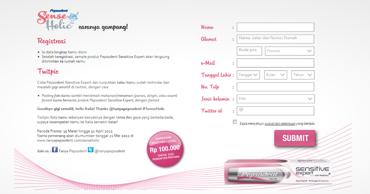 Dunia IT dalam Blog: Sponsor | Mendaftar di Pepsodent Sense Holic