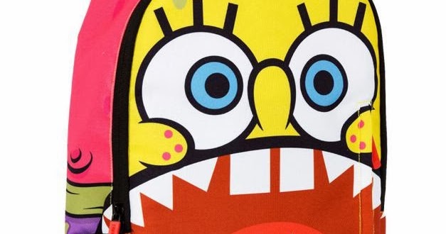 Nickelodeon SpongeBob SquarePants Character Face Dual Compartment Lunch Box  Bag Yellow